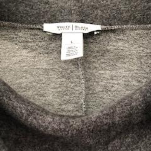 White House Black Market L Light/Dark Grays Pullover Top Poncho Sweater NICE - Picture 2 of 5
